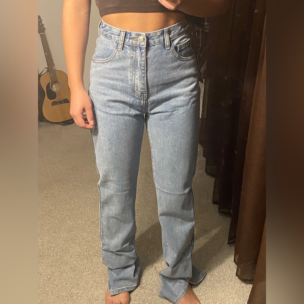 Misguided Split Hem Jeans